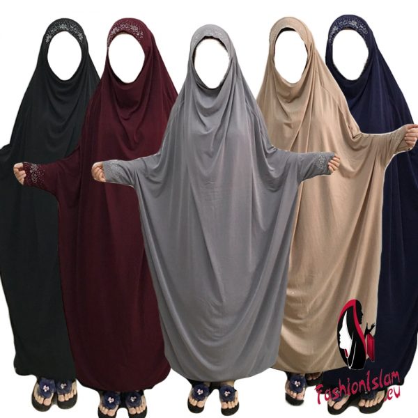 Muslim Burqa Abaya Women Hijab Prayer Dress Islamic Overhead Jilbab Burka Niqab Long Khimar Kaftan Robe Arab Loose Middle East