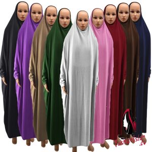 13 Colors Ramadan Prayer Hijab Loose Long Dress Muslim Women Full Cover Burqa Niqab Clothing Robe Abaya Cocktail Party Kaftan