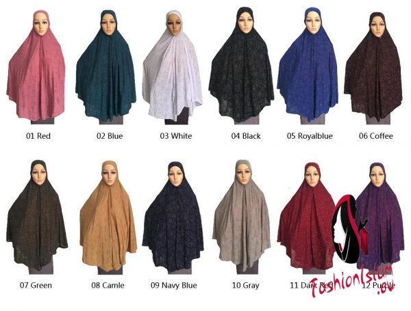 Muslim Women Prayer Dress Long Scarf Hijab Large Overhead Amira Full Cover Islamic Arab Hijabs Niquabs Prayer Garment 120*110cm