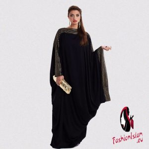 Arab Elegant Loose kaftan Moroccan Dresses Islamic Fashion Muslim Abaya Dress Women's Black Dubai Abaya Muslim Bat Sleeve Prayer
