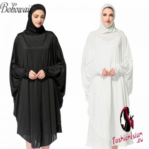 Prayer Garment Long Prayer Clothing 3 Colors Abayas for Women Namaz Islamic Muslim Dress with Hijab