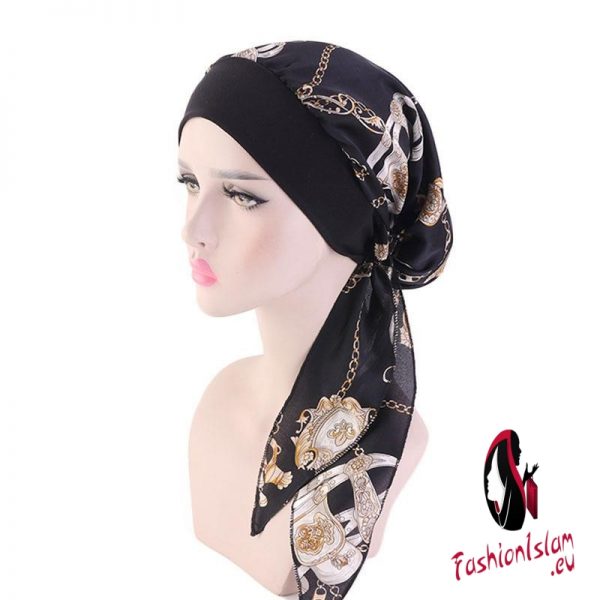 Womens Muslim Hijab Cancer Chemo Cap Flower Print Hat Turban Cover Hair Loss Head Scarf Wrap Pre-Tied Headwear Strech Bandanas