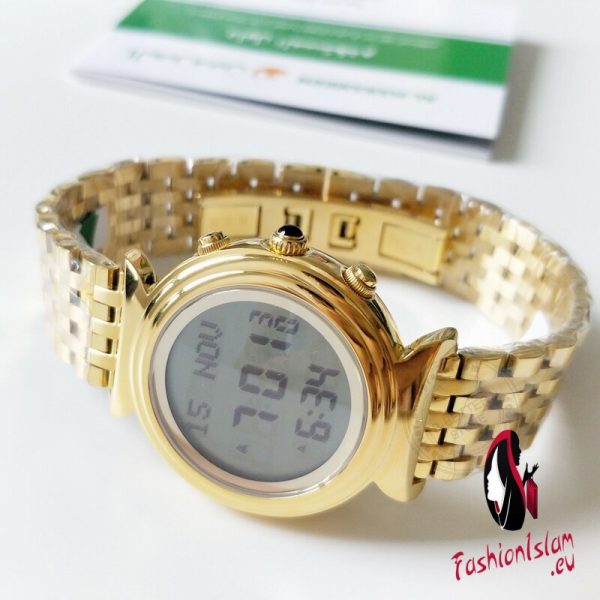 Muslim Azan Watch Al Harameen Fajr Time Prayer Clock Islamic Qibla Wristwatch With Compass Best gift for Lady