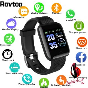 116 Plus Smart Watch Wristband Sports Fitness Blood Pressure Heart Rate Call Message Reminder Android Pedometer Smart Watch