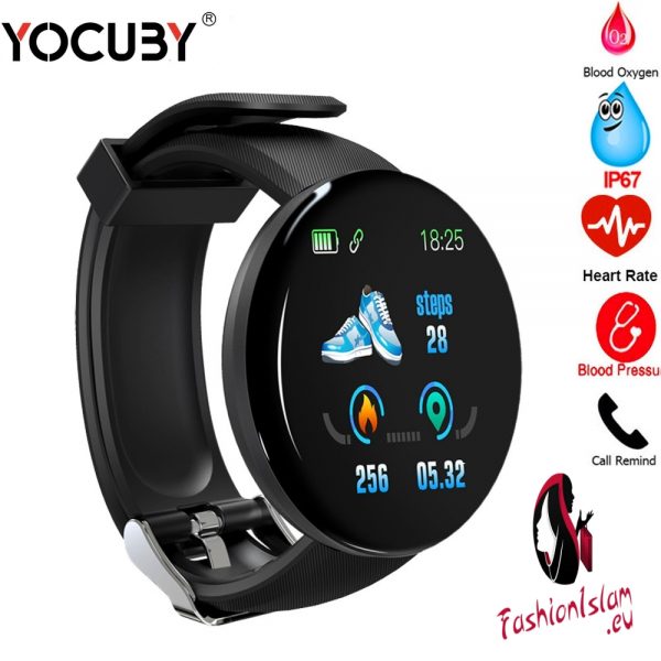 YOCUBY D18 Smart Watch Men Waterproof Sleep Tracker Heart Rate Tracke Smartwatch Blood Pressure Blood Oxygen Sports Watch PK D13