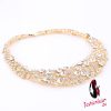 Nigerian Wedding African Beads Jewelry Sets Crystal Necklace Sets Gold Color Jewelry Set Wedding Accessories Party