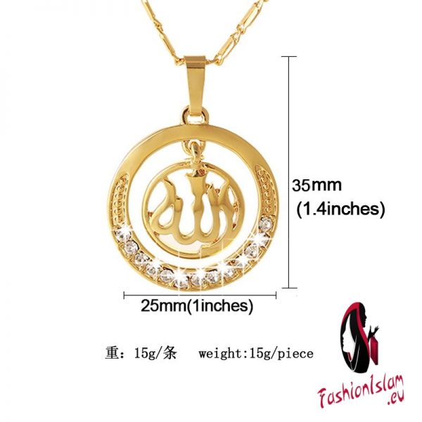 Wukaka Crystal Islam Religion Middle Eastern Muslim Pendant Necklace Women Gold/Silver color Necklaces Man Jewelry Accessories