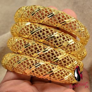 4Pieces Openabl Dubai 24K Gold Color Bangles Womens Wife Ethiopian Bracelets Africa Jewellery Arabic Ornaments