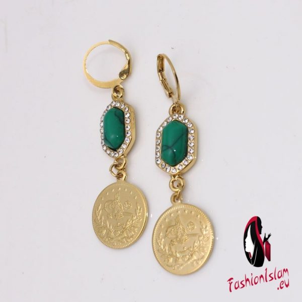ZKD  islam Arab Coin Gold Color Turkey Coins Earrings muslim jewelry