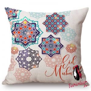 18" Islam Eid Al-adha Mubarak Art Party Decoration Pillow Case Concise Cartoon Arabic Lantern Moon Muslim Art Sofa Cushion Cover