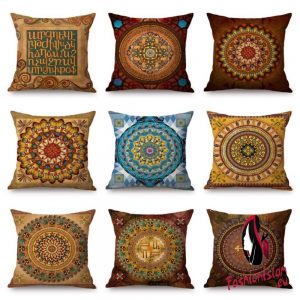 18" Mandala Floral Pattern Home Decoration Throw Pillow Case Buddhism Islam Geometry Art Gallery Cotton Linen Sofa Cushion Cover