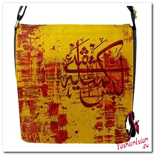 Nothing Compared With Allah Yellow Metal Wall Flap closure Messenger Bag