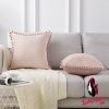 YokiSTG Soft Velvet Pillowcases Solid Cushion Cover Square Decorative Pillows With Balls For Sofa Bed Car Home Throw Pillow