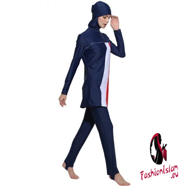 Women Stripe Printed Muslim Swimwear Hijab  Islamic Plus Size Swimsuit Swim Surf Wear Sport Burkinis 5xl 6XL