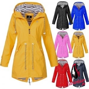 Women Clothes Rain Jacket Casual Waterproof Raincoat Long Hiking Coat Running Coat New Fashion Jackets Hooded Windbreaker
