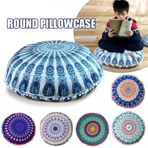 43/80CM Round Mandala Pattern Pillowcase Bohemian Cushion Cover Boho Floor Cushion Pillows Cover Case Home Decoratio
