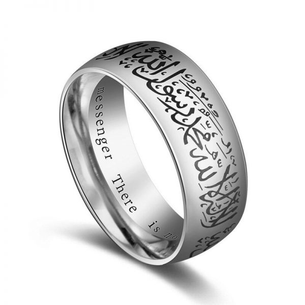 ZORCVENS Trendy Titan Stahl Quran Messager ringe Muslimischen religiöse Islamischen halal worte männer frauen vintage bague Arabisch Gott ring