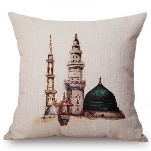 18" Hand Drawing Muslim Islamic Mosque Art Building Architecture Home Decor Throw Pillow Case Arabian Cotton Linen Cushion Cover